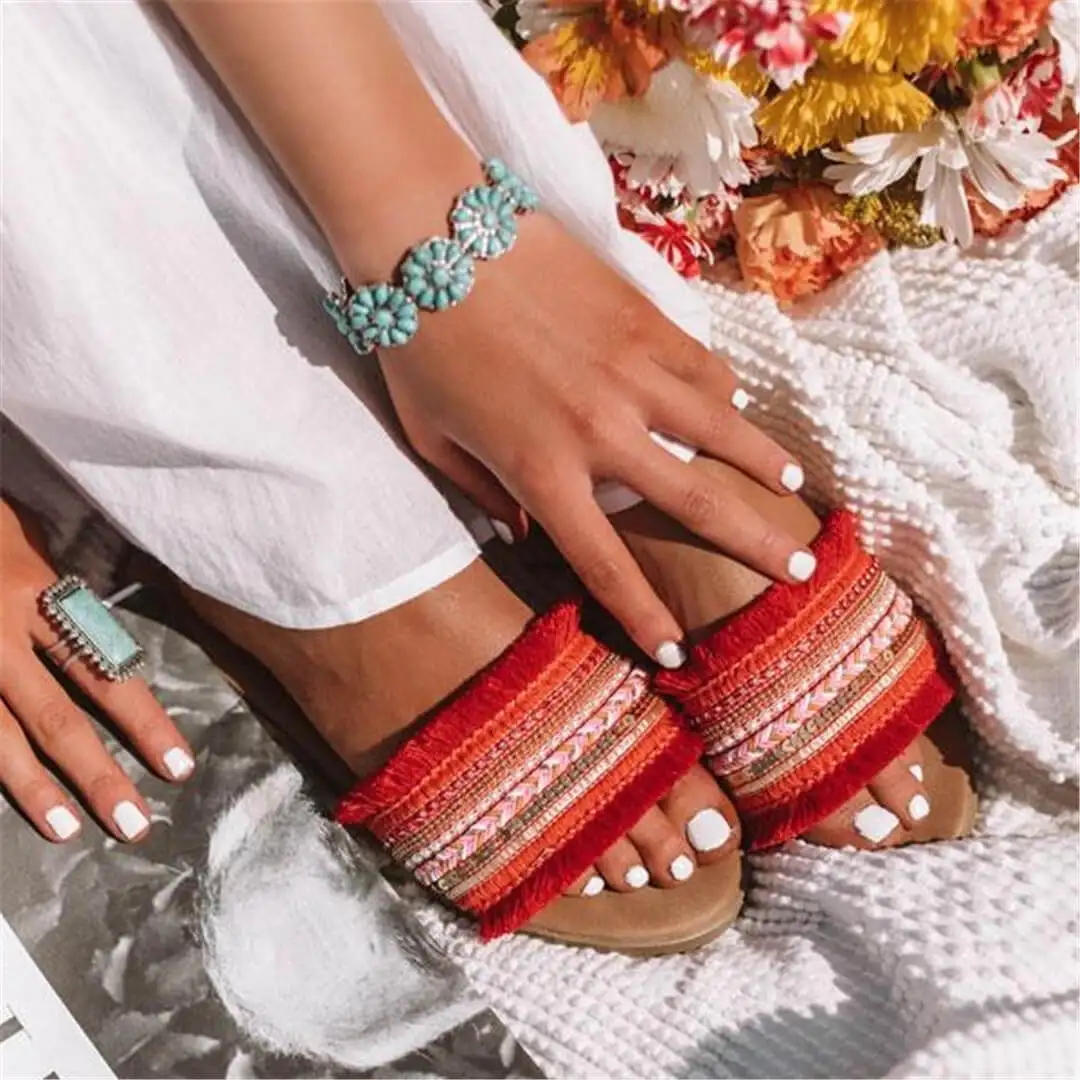 Women Slippers 2019 Summer New Rome Retro Sandals Flat Casual Shoes Female Slip on Slides Woman Plus Size Sandalias Mujer | Обувь