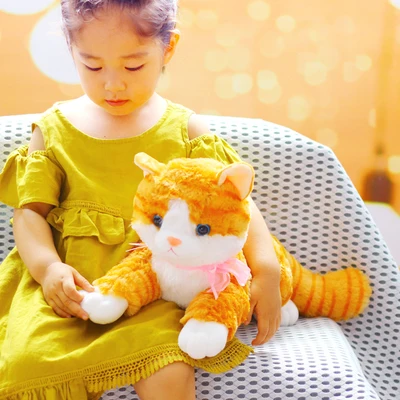 orange 40cm Millffy, 1 шт., новинка, 15-40 см, имитация кошки, кукла, плюшевая игрушка, японская кошка, плюшевая подушка, подушка для сна, подарки для девушки - Цвет: orange 40cm