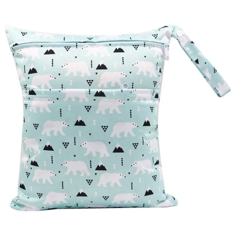 

2PCS/lot Baby Cloth Diaper Bag Waterproof Reusable Baby Diaper Mummy Bag 36 * 30CM Pocket Wet Cloth Bag Wholesale