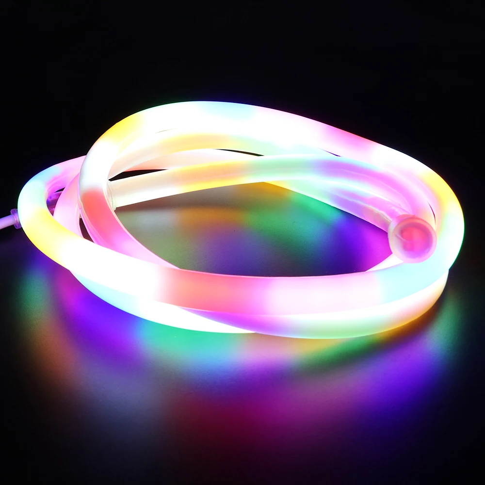 2835 неоновый светильник 220 В RGB светодиодный неоновый светильник 120 светодиодный s/m гибкая Водонепроницаемая лента украшение с RGB ручным контроллером