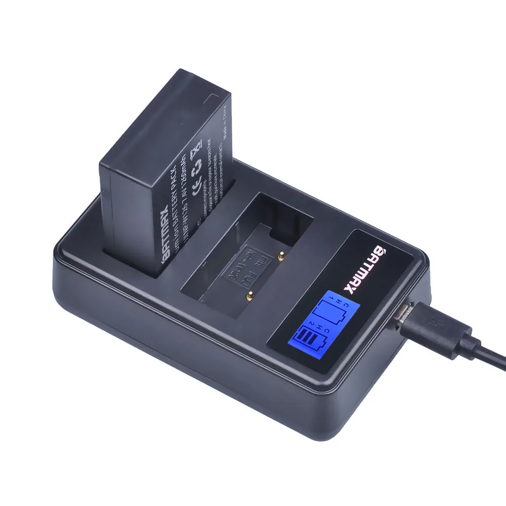 Аккумулятор Batmax NP-W126 NPW126 2 шт. зарядное устройство с двумя USB-разъемами и коробка