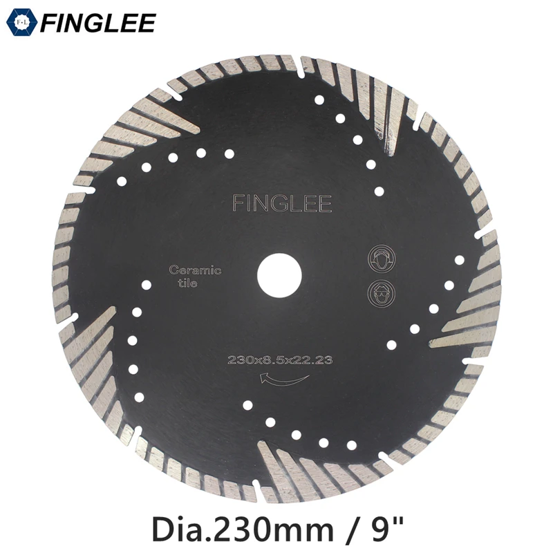 Алмазный режущий диск FINGLEE 230 мм/9 дюймов защитный для бетона мрамора гранита |