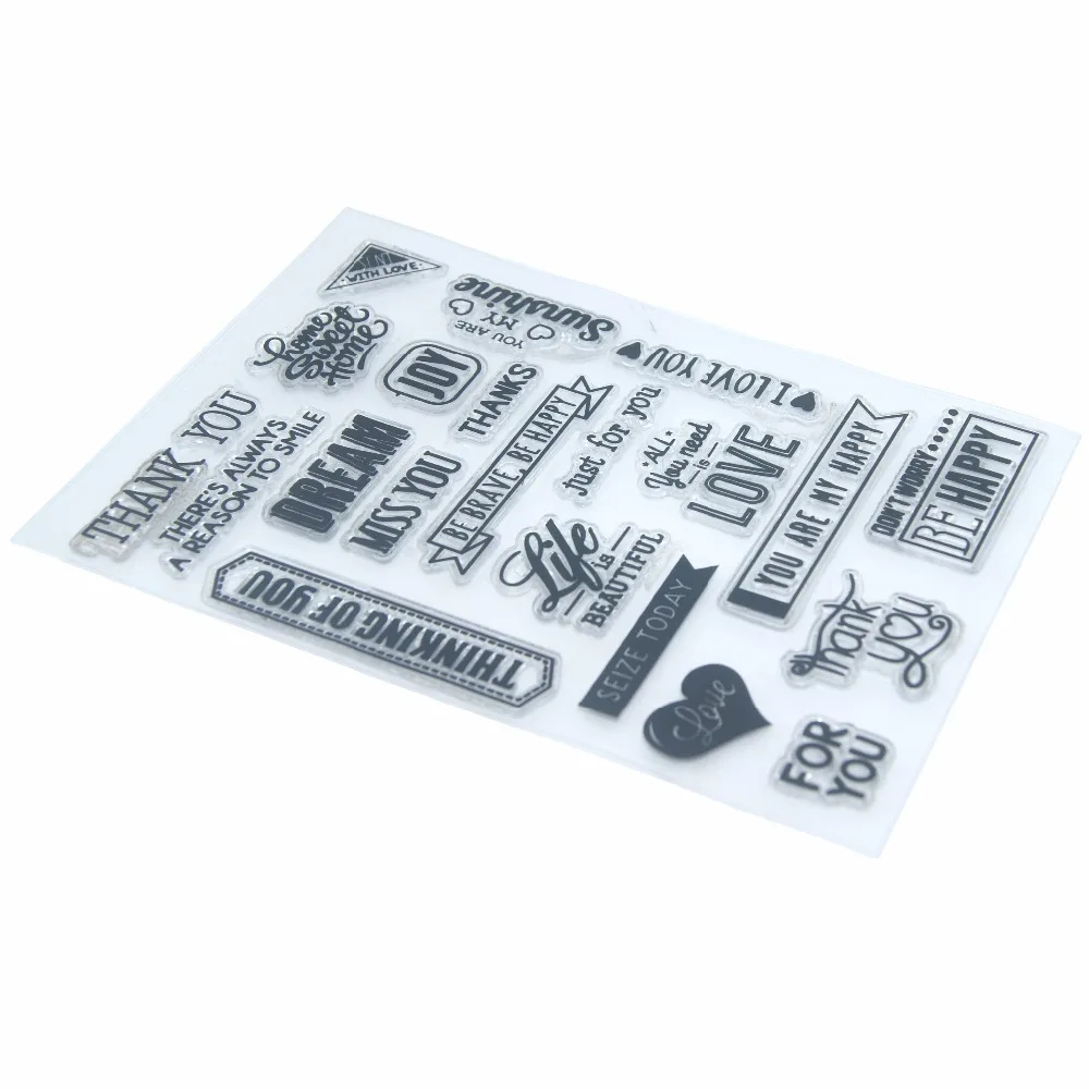 Free Shipping English Word art Transparent Clear Silicone Seal for DIY Scrapbooking/photo Album Decorative Stamp Sheets | Канцтовары для