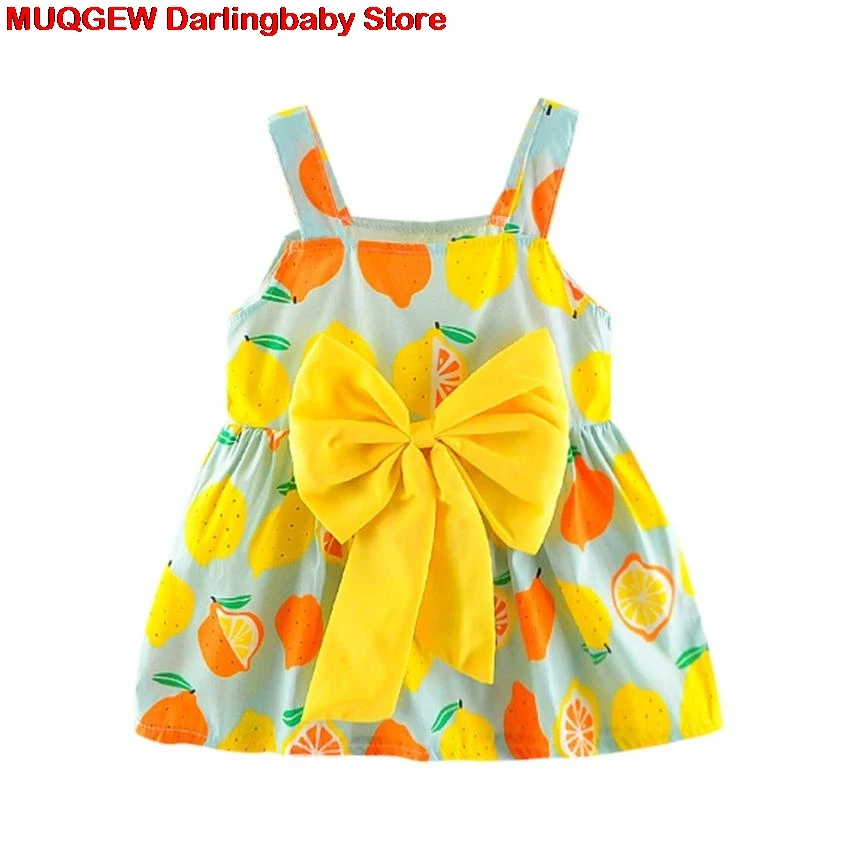 Летняя одежда для новорожденных с принтом лимона на вечерние Повседневное