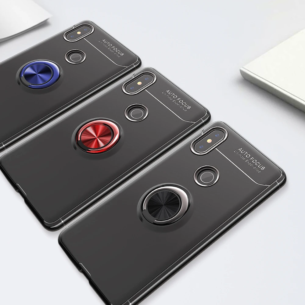Роскошный чехол KEYSION с кольцом-держателем для телефона Xiaomi Mi Mix 2S магнитная