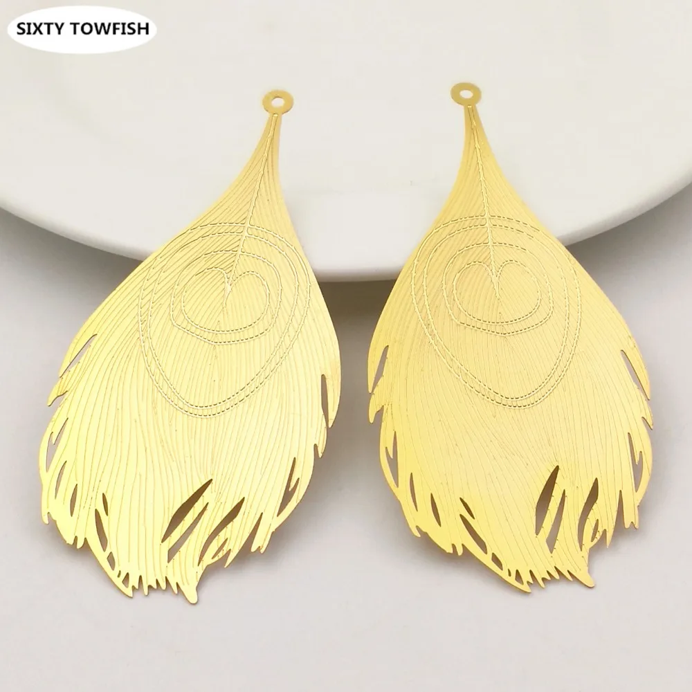 Медные филигранные цветы ломтики перья подвески аксессуары для ювелирных