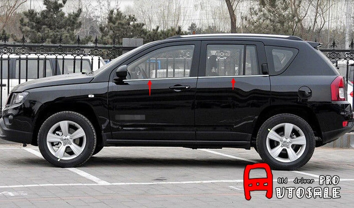 4 шт. декоративные накладки на низ окна для Jeep Compass 2011 2012 2013 2014 2015|Хромирование| |