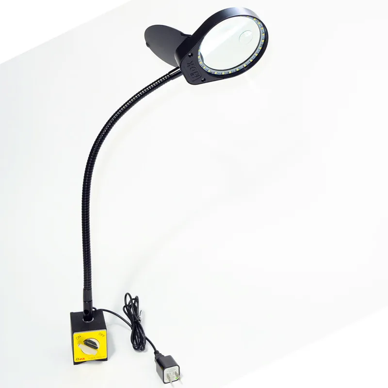 

Magnet Base Portable Gripping Magnifier Lamp Magnifying Glass 5X with 26pcs illuminating led Lights