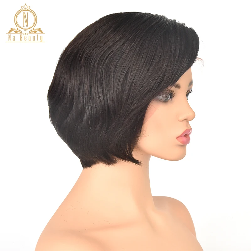 13x6 Lace Front Human Hair Short Bob Wigs Pixie Cut Ombre Color 1B 27 613 Blonde Black Straight For Women Brazilian Remy Hair