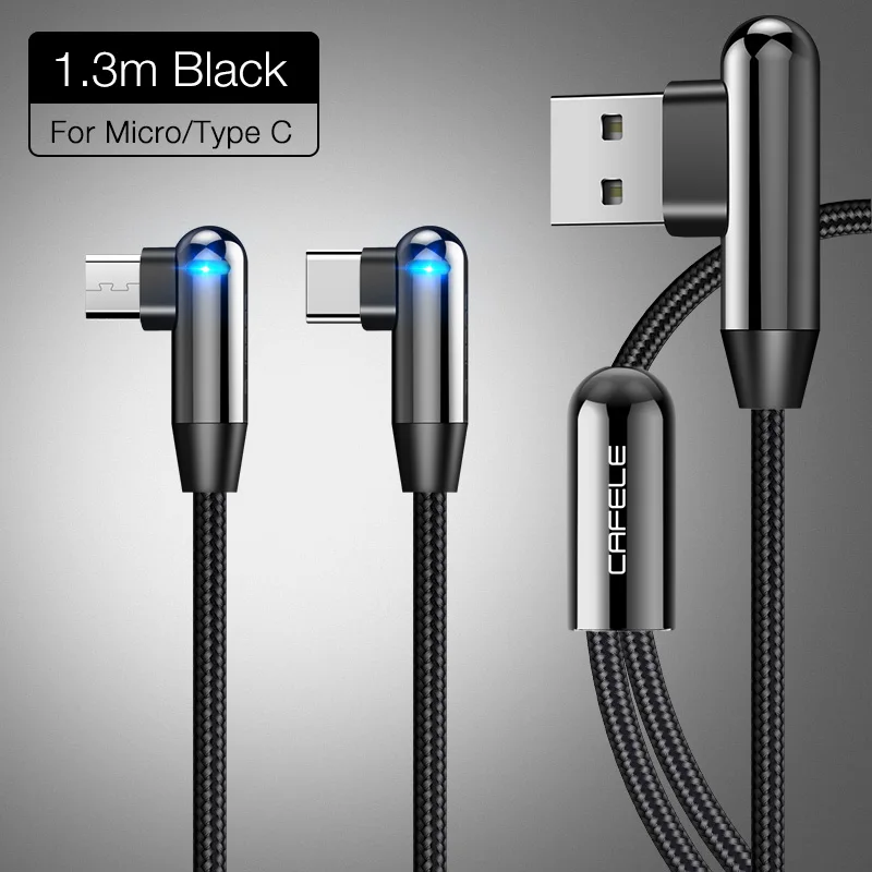 CAFELE 3 в 1 USB кабель Micro type C USB кабель для iPhone samsung huawei Xiaomi Синхронизация данных USB кабель для IOS 130 см светодиодный дисплей - Color: Micro Type C