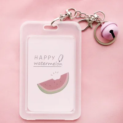 watermelon Крышка карты с брелоком цепи фруктовое растение карты сумка держатель для банковской кредитной карты пластик милый мультфильм студенческий идентификатор автобуса - Цвет: watermelon