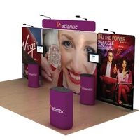 20ft protable fabric trade show displays pop up banner booth backdrop wall exhibition expro tv brackets podium lights