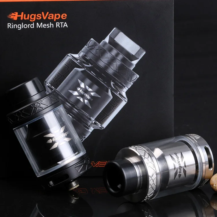 Новинка Hugsvape Ring Lord Mesh RTA Vape Tank 26 мм круглый воздушный поток одна катушка 2 мл/5 мл