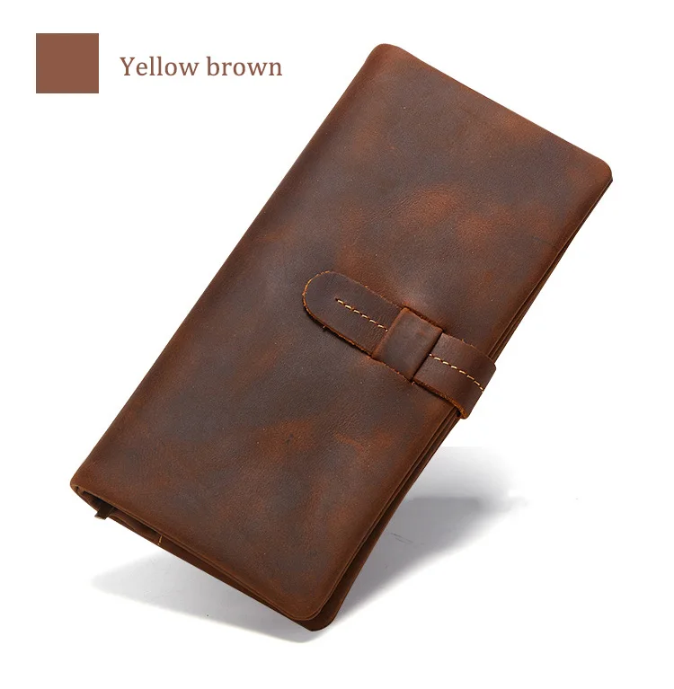Q2034 Yellow brown COWATHER Crazy horse кожаные мужские кошельки Топ Корова Натуральная кожа кошелек для мужчин высокое качество мужской кошелек Q2034 - Цвет: Q2034 Yellow brown