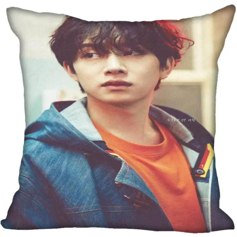 Заказ Kpop Super Junior Ким хечул печатных квадратный шелк наволочки 40x40 см, 35x35 см одна сторона атласная Наволочка логотип