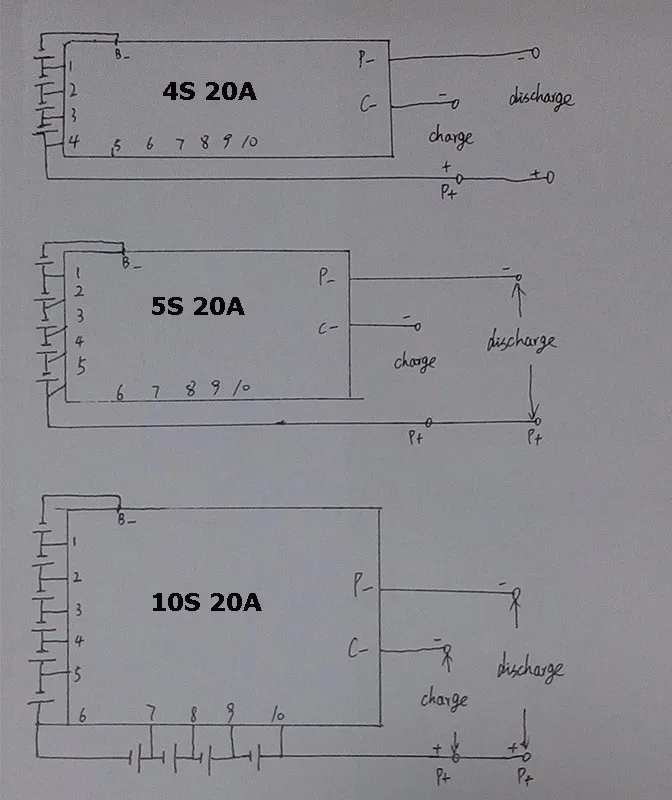 3 S-10 S 4S 5S 6s 7s 8 S ячеек 20A BMS PCM 18650 литий-ионный аккумулятор Защитная плата 36 В LiPo для 18650 103450 17500 16670