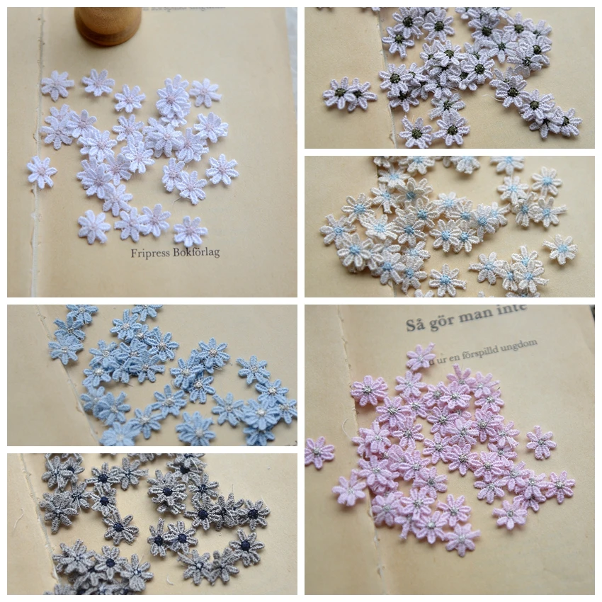 1 4 см маленькая Красивая Кружевная аппликация Цветочная отделка DIY ремесло