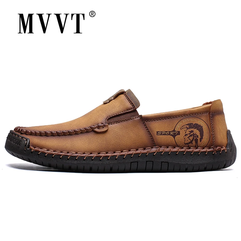 Classic Comfortable Leather Men Casual Shoes Slip On Loafers Split Flats Hot Sale Moccasins Plus Size | Обувь