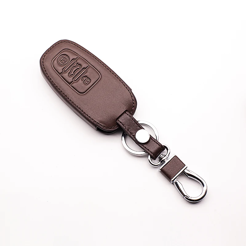 Популярная кожаная сумка для ключей с 3 кнопками Audi B6 B7 B8 A4 A5 A6 A7 A8 Q5 Q7 R8 TT s5 S6 S7 S8 SQ5