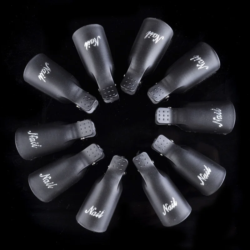 6 цветов 10 шт/упак. пластиковый дизайн ногтей замочить от крышки клип средство для