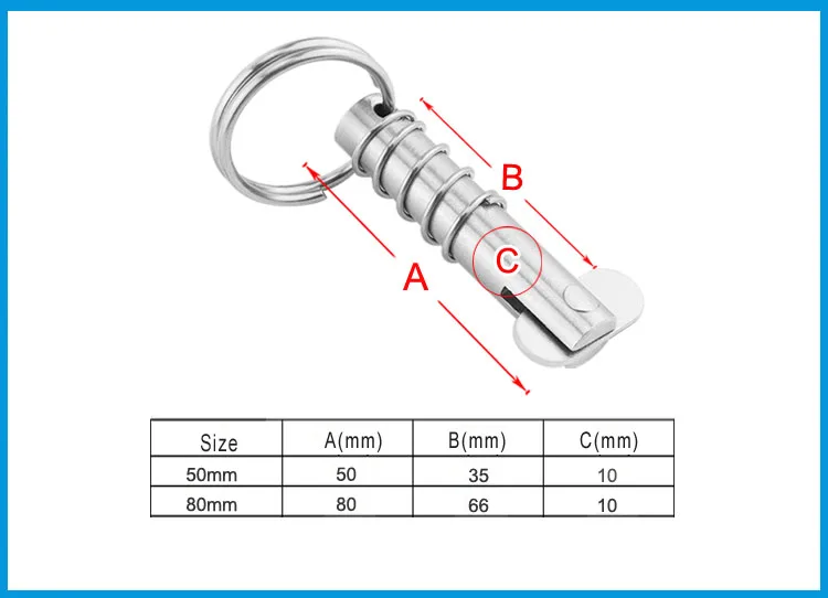 

2PCS 10mm Marine grade stainless steel 316 Boat Quick Release Pin Marine Deck Hinge Replacement Accessories