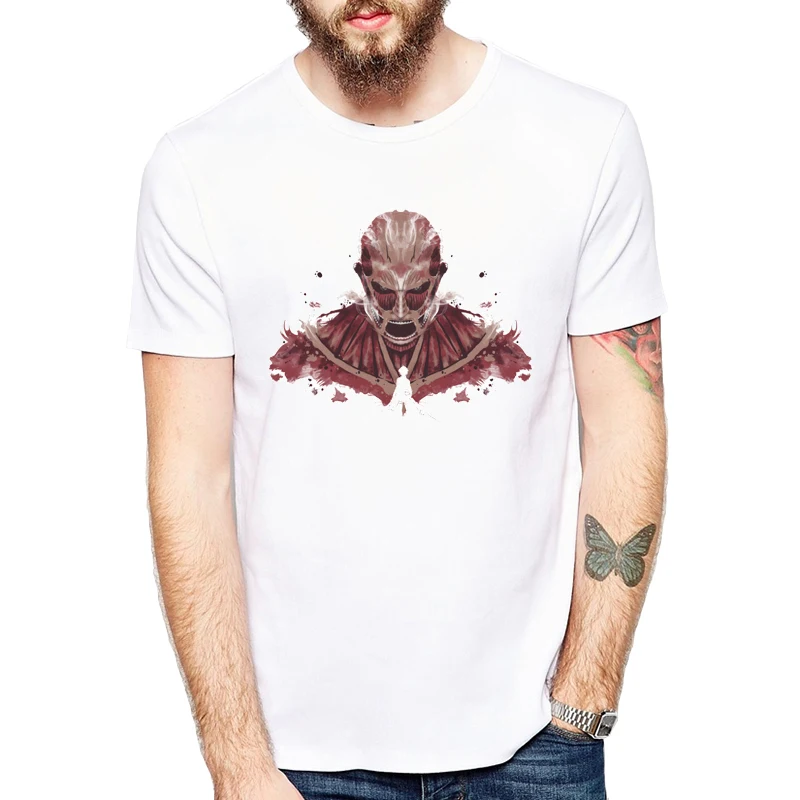Attack On Titan t shirt men fashion boy Printed t-shirt Young tee white tshirt Funny design | Мужская одежда