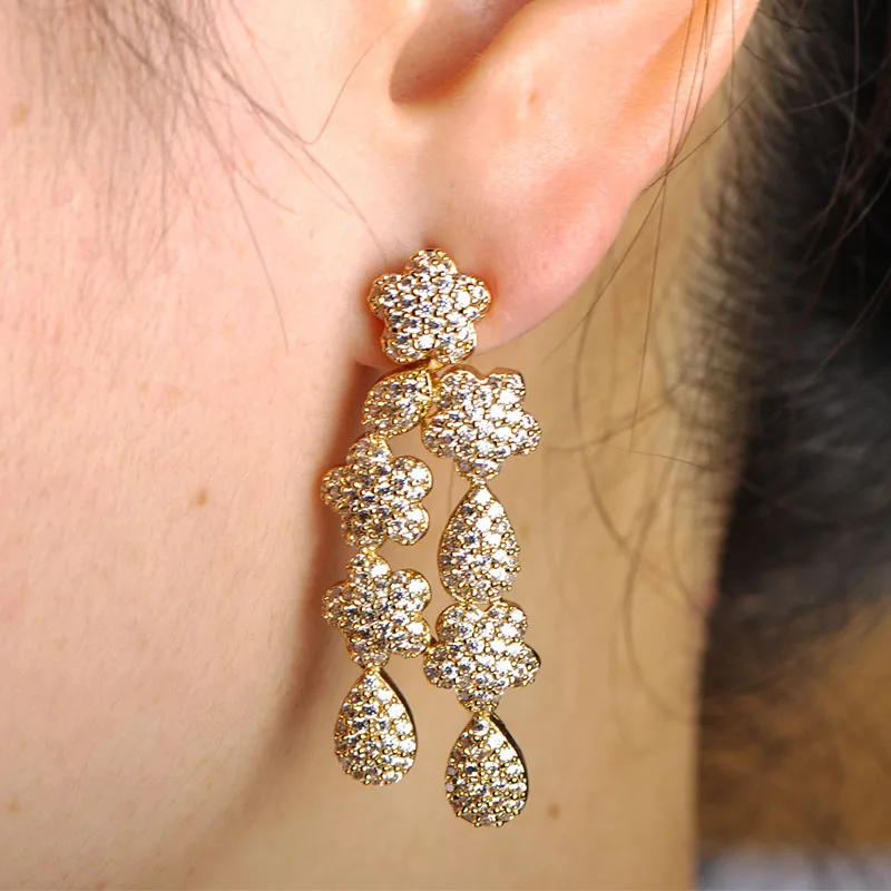 Женское колье-чокер MECHOSEN сережки золотистого цвета с цветком и кольцом-браслетом