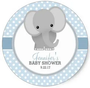 

1.5inch Baby Elephant (blue) Baby Shower Classic Round Sticker