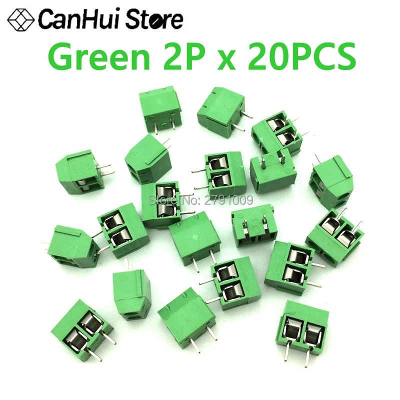 20 шт. KF301-2 P 3 P винт 5,0 мм клеммный блок 2 Pin 3 Pin pcb клеммный блок соединитель синий, зеленый, красный и черный выбор