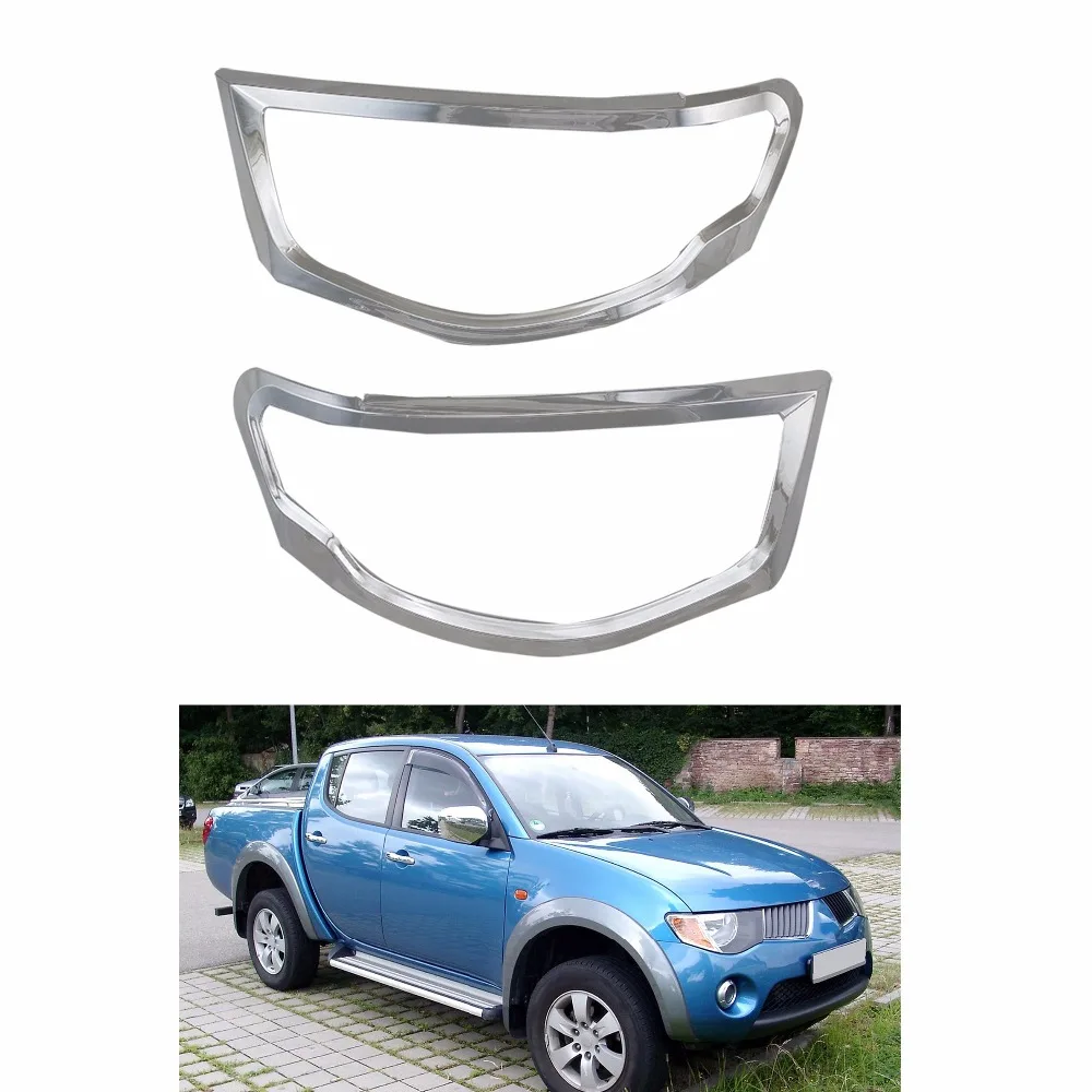 2 шт. хромированный Стайлинг налобный фонарь для Mitsubishi Triton L200 2005 2008 автомобильный