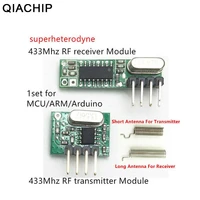 qiachip 433mhz rf transmitter and receiver superheterodyne ask 433 mhz module with antenna for arduino uno wireless diy kits