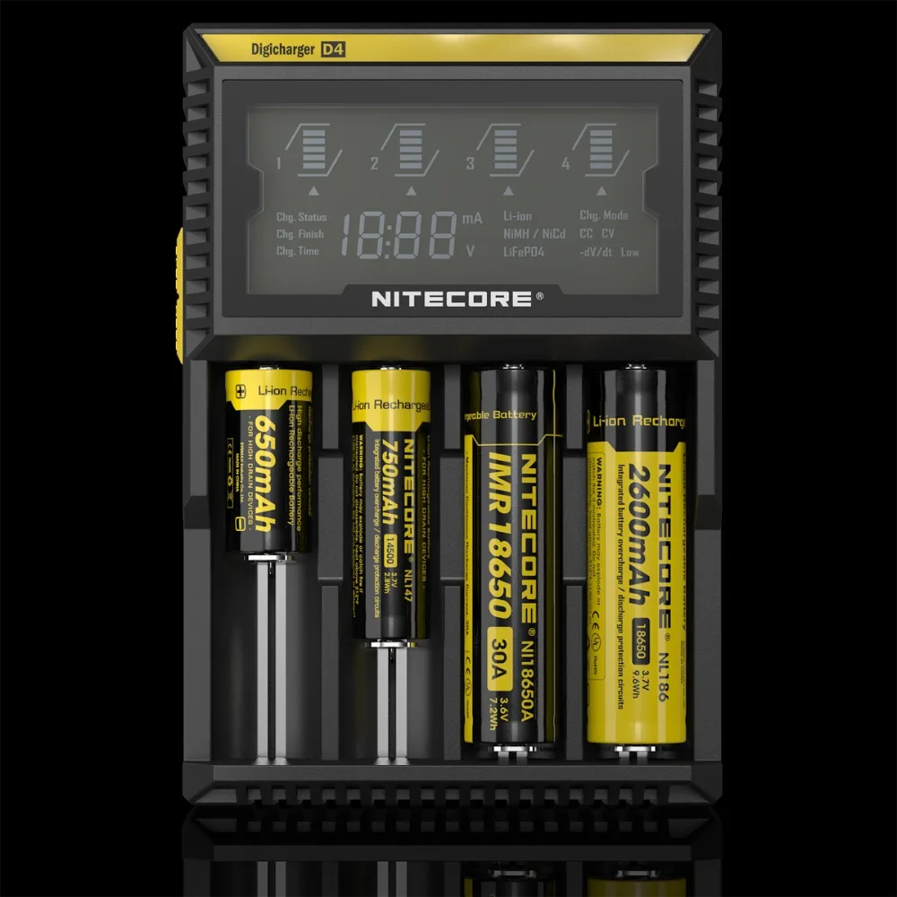Лидер продаж зарядное устройство NITECORE D4 с ЖК-дисплеем интеллектуальная схема