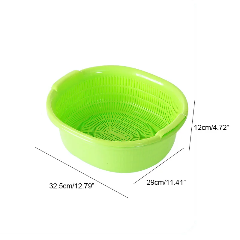 

Plastic Double Layer Kitchen Drain Basket Fruit Vegetable Washing Basket Kitchen Tools Cleaning Storage Basket Organizer