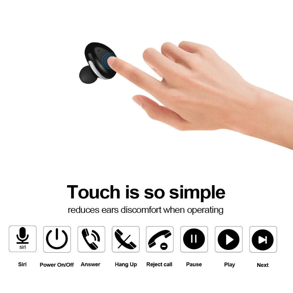 ALWUP TWS Bluetooth наушники мини настоящие беспроводные стерео для телефона с