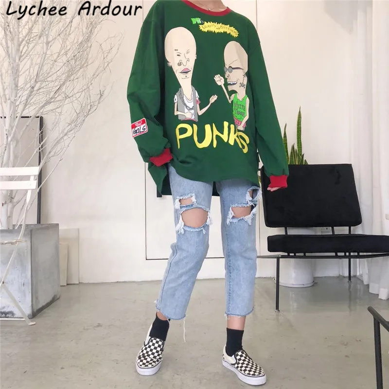 Lychee Ardour толстовка с надписью и героями мультфильмов Женский пуловер длинными