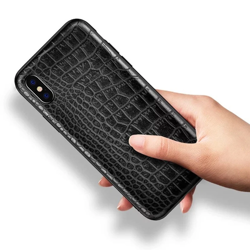 ! ACCEZZ Ретро винтажный Чехол из крокодиловой змеи для iPhone X 10 мягкие чехлы