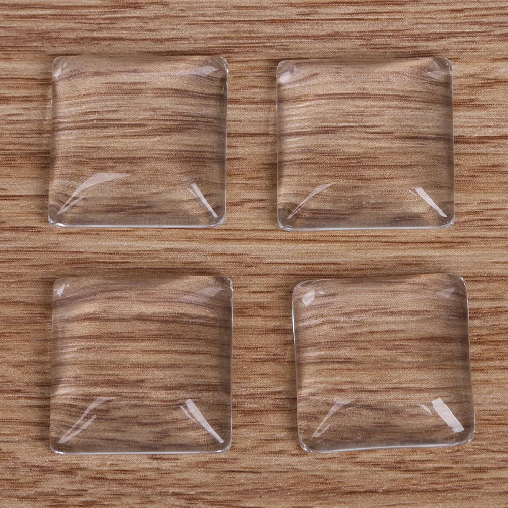 Фото 20, 25, 30 мм, 10 шт./лот, стеклянный квадратный 3D кабошон, прозрачные эпоксидные клейкие круги, смоляные патчи в горошек для наклеек, крышки для бутылок, ремесло, сделай сам №3