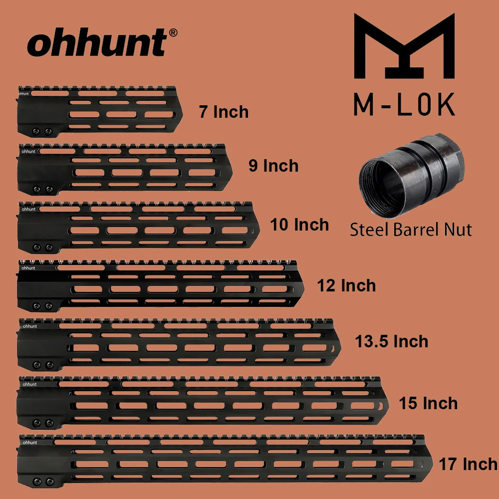 Ohhunt Тактический M LOK поручень 7 &quot9&quot 10 &quot12&quot 13 5 &quot15&quot 17 &quotМ свободный поплавок