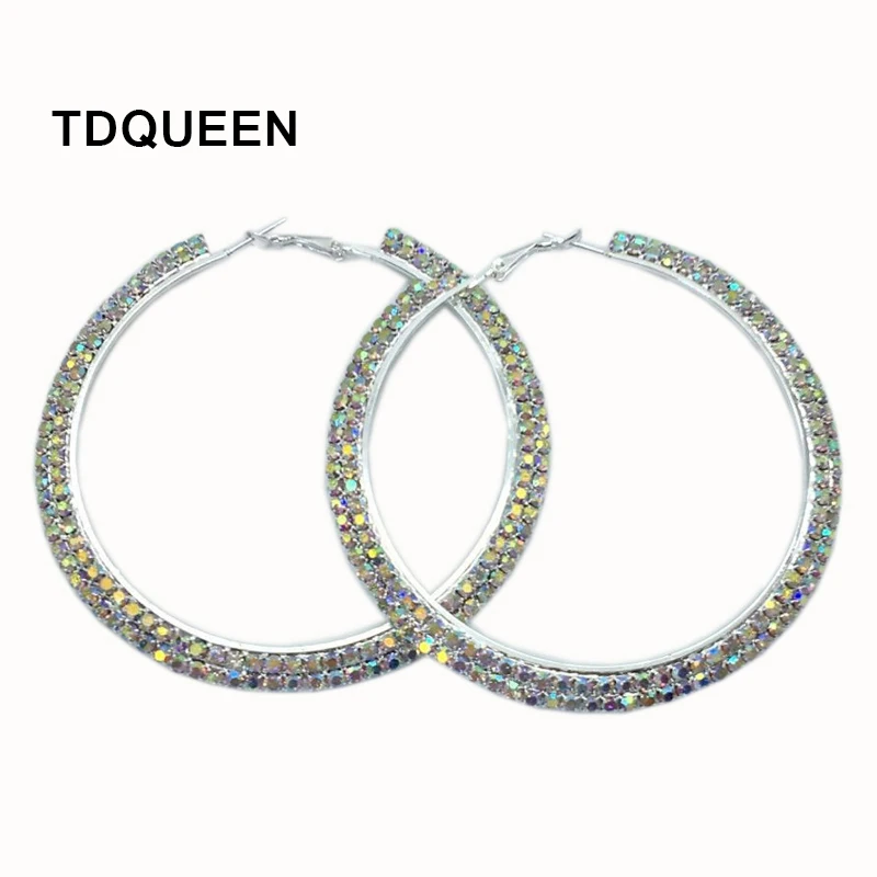 Женские большие серьги кольца TDQUEEN круглые со стразами кольца|big hoops|fashion hoop earringshoop