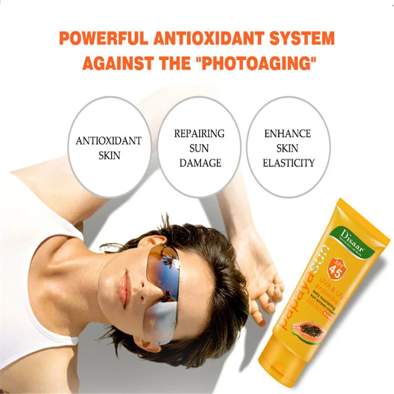 Летний горячий SPF 45+ крем для лица для тела, отбеливающий солнцезащитный крем, контроль жирности, увлажняющий мультиэффект, крем для папайи кожи TSLM1