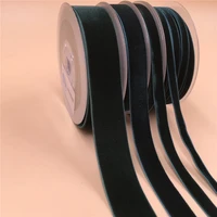 v008 dk green nylon single face velvet ribbon 6mm9mm15mm25mm