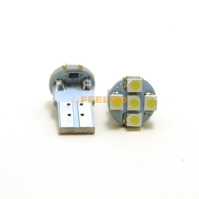 FEELDO 4 шт. DC12V T10/194/168 клиновидный 1 Вт 1210 5SMD светодиодный белый светильник для