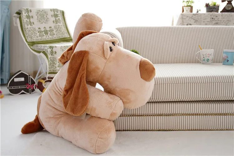 Огромная 120 см склонная собака плюшевая игрушка мягкая подушка для объятий