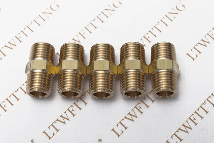 LTWFITTING Латунная Труба шестигранный штуцер для сосков 1/4 дюйма Мужской NPT воздуха