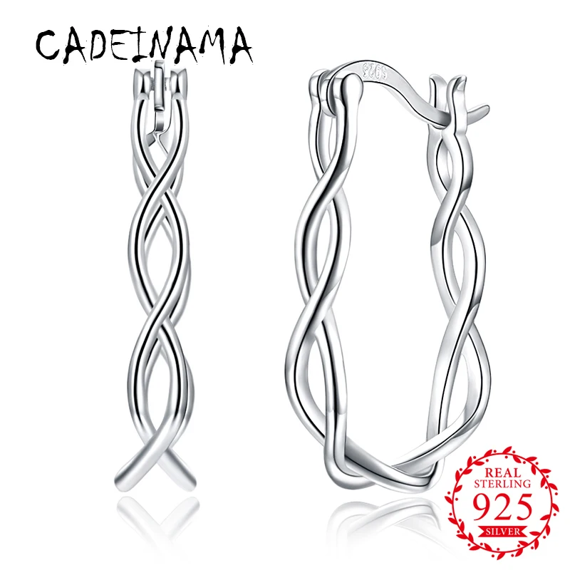 CADEINAMA модные серьги кольца из 100% стерлингового серебра 925 пробы женские для