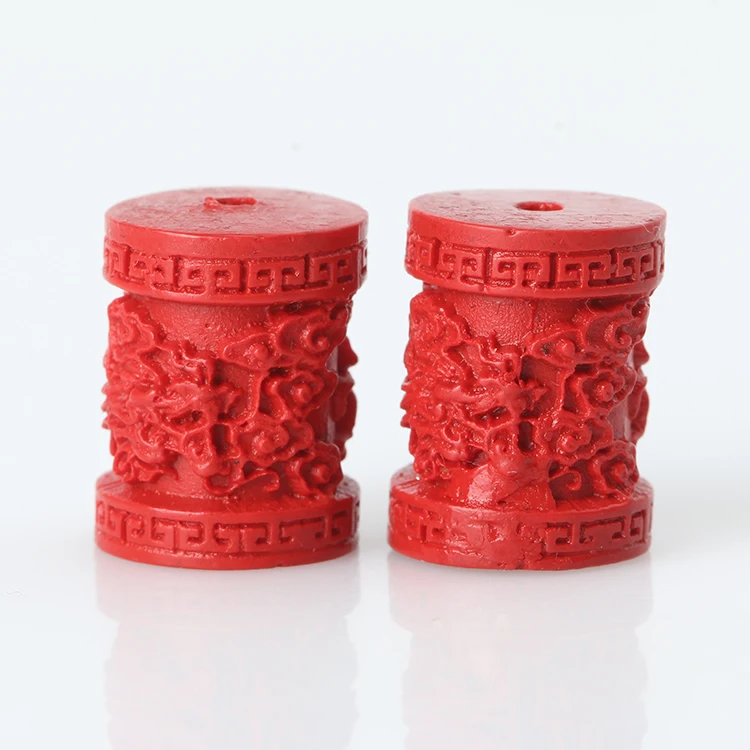 50 шт. цилиндрические бусины из циннабара для изготовления ювелирных изделий