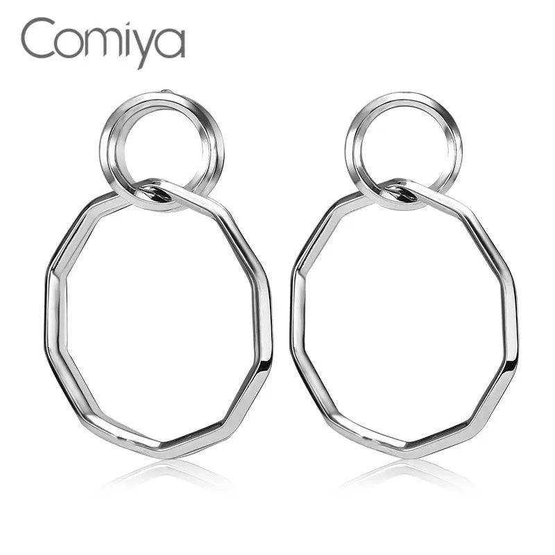 Comiya Новый дизайн личности панк моды круги серьги для Для женщин Pendientes Mujer Moda