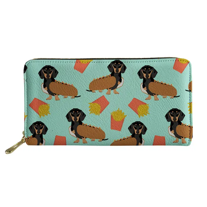 Мужской кошелек с объемным принтом Doxie Dog Dachshund кожаный женский длинный клатч