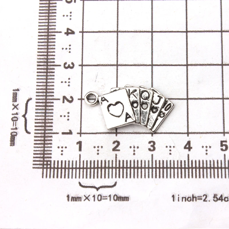 10 шт./лот аксессуары для покера античное серебро заподлицо Шарм ювелирные