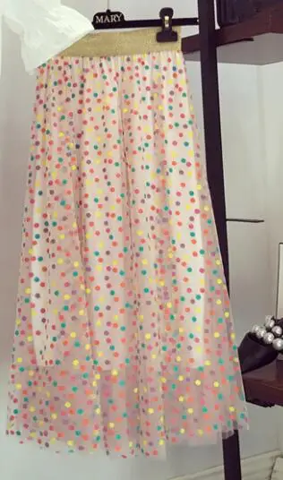 Only Skirt Г. летняя модная дизайнерская блузка с рюшами и квадратным воротником, рукав-раструб белый, рубашка и юбка в горошек ярких цветов милый комплект из 2 предметов для девочек - Цвет: Only Skirt